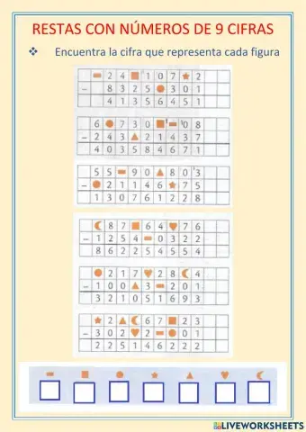 Restas con números de 9 cifras