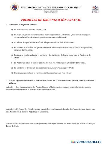 Primicias de organización estatal