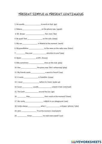 Present simple vs present continuous