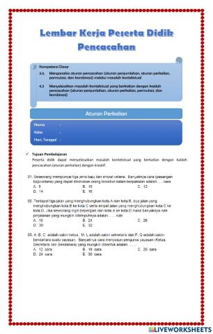 Pencacahan (Aturan x)