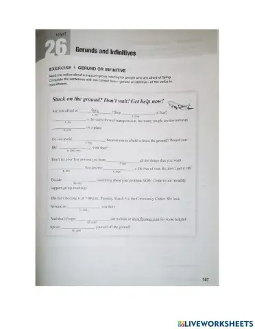 Unit 26 gerunds and infinitives