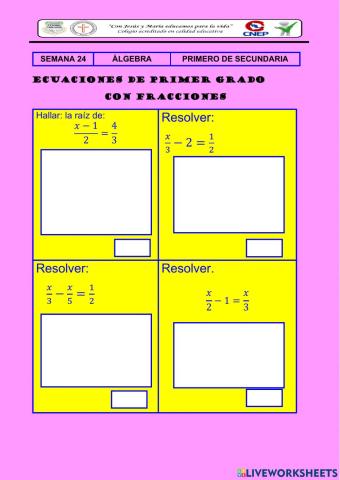 Ecuaciones con frracciones
