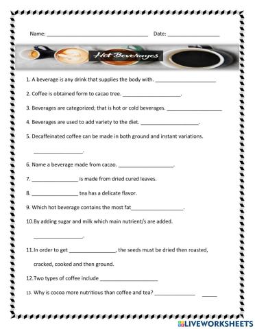 Hot Beverages