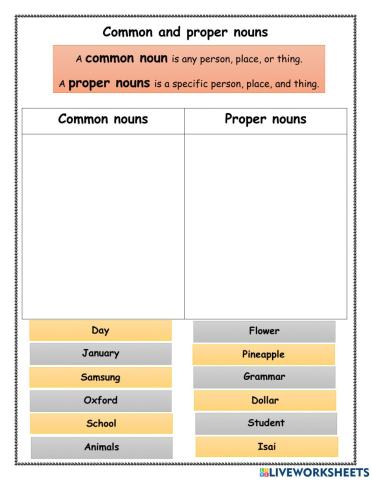 Common and proper nouns