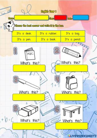 Year 1 English - At school 1