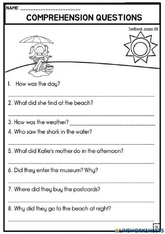 Comprehension Questions - Dear Diary