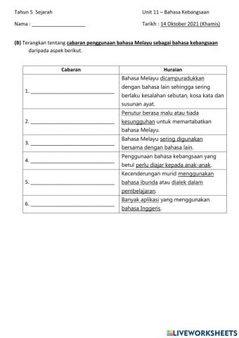 Unit 11 - Bahasa Kebangsaan