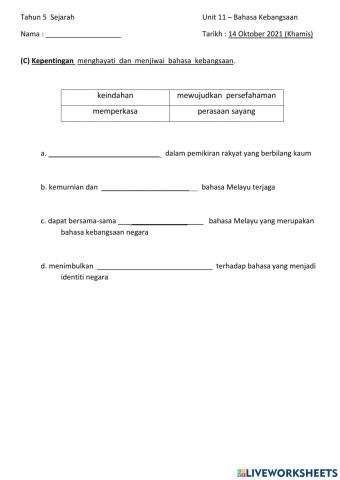 Unit 11 - Bahasa Kebangsaan