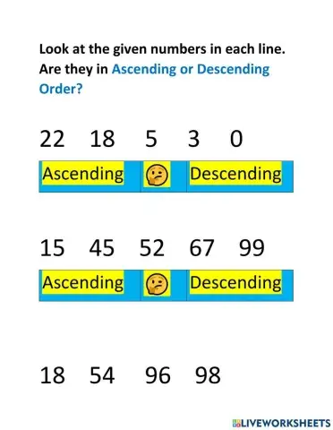 Ascending and Descending Order