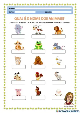 Qual é o  Nome dos Animais?