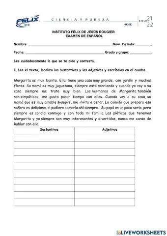 Examen de español