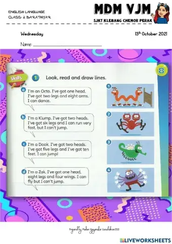 Describing Monster - Read and Match!