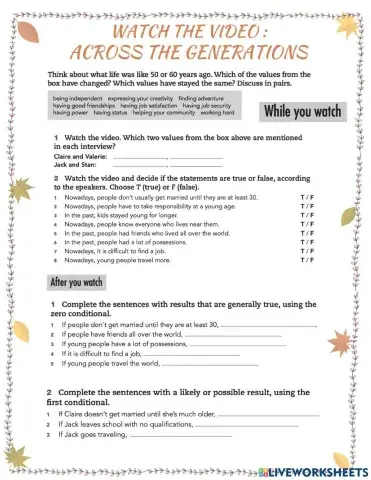 Video : first and second Conditional