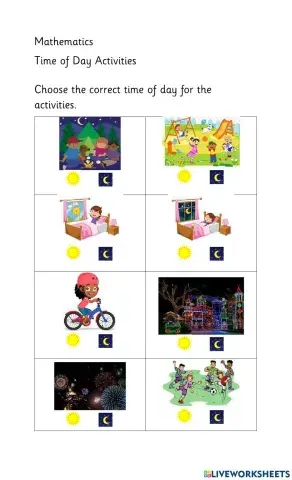 Time of day activities