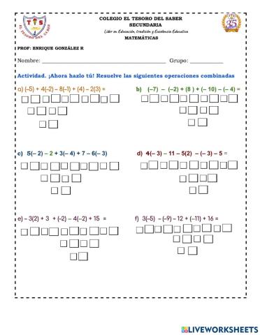 Operaciones Combinadas