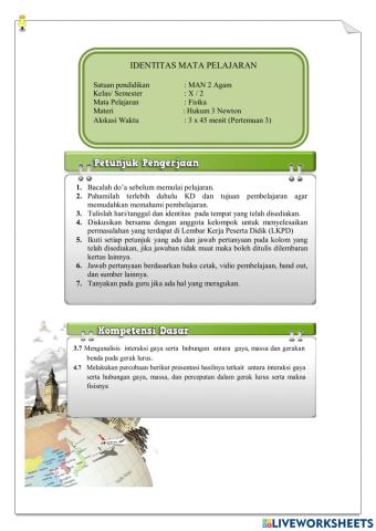 LKPD Hukum 3 Newton