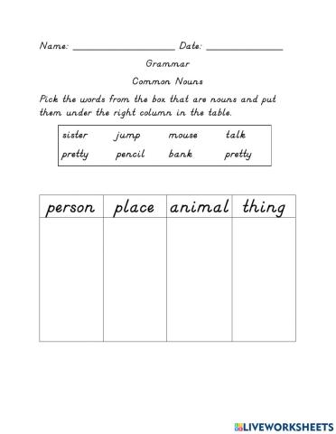 Common Nouns 1