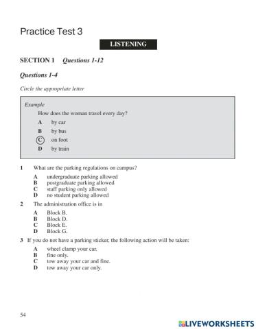 Listening IELTS- TEST 3- PART 1