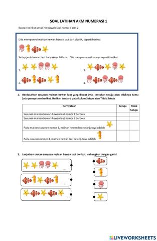 Latihan soal AKM Numerasi