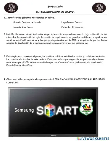 El neoliberalismo en bolivia