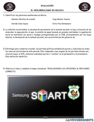 El neoliberalismo en bolivia