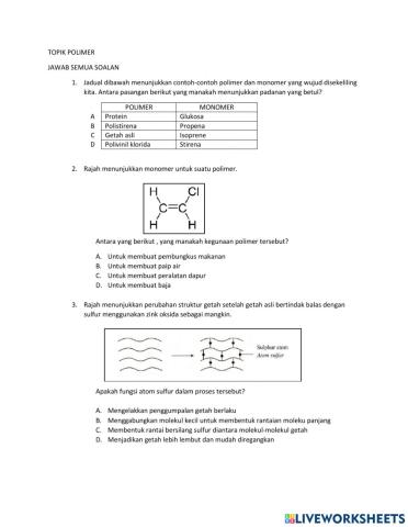 Kimia tingkatan 5:polimer
