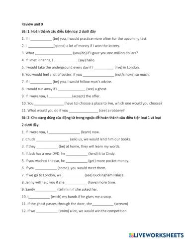 English 9 - unit 9 - test 1