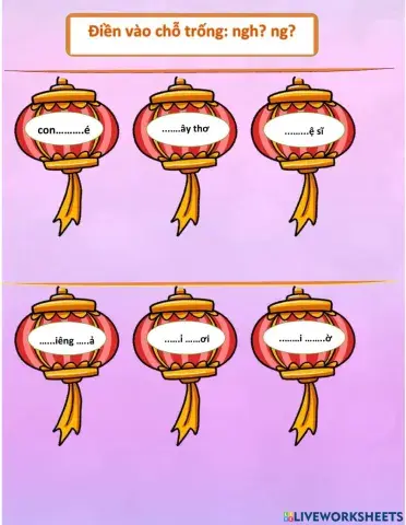 Điền ngh-ng vào chỗ trống