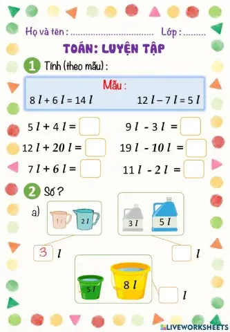 Toán - Luyện tập trang 64,65