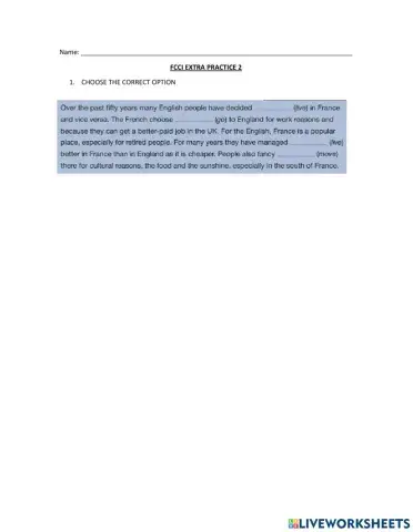 FCCI Extra Practice 2