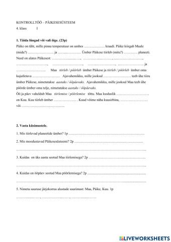 Päikesesüsteemi test