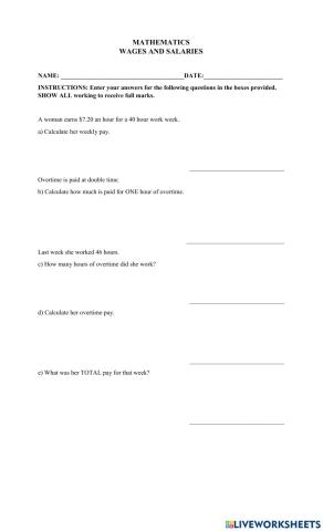 Basic Wage and Overtime Pay