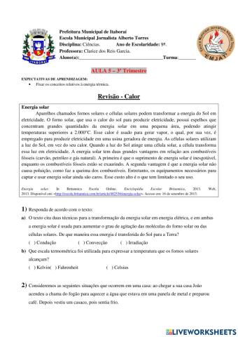 Revisão - Energia Térmica