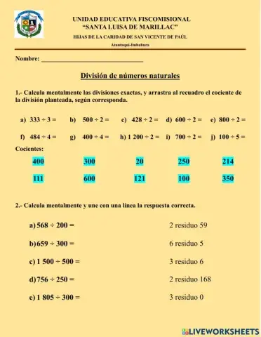 División de números naturales