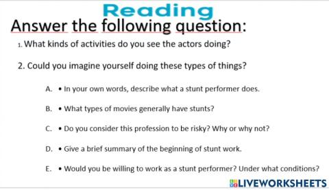 Anser the following question of stunt performers