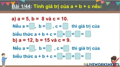 Biểu thức có chứa ba chữ
