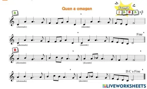 Introduce los nombres de las notas