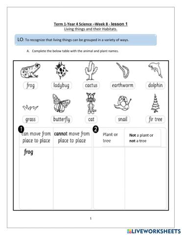 Term1 week 9 science lesson 1