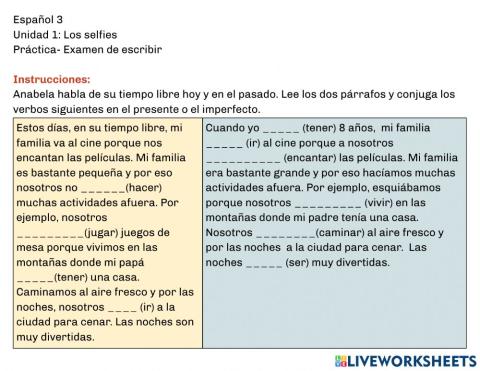 Present vs. Imperfect