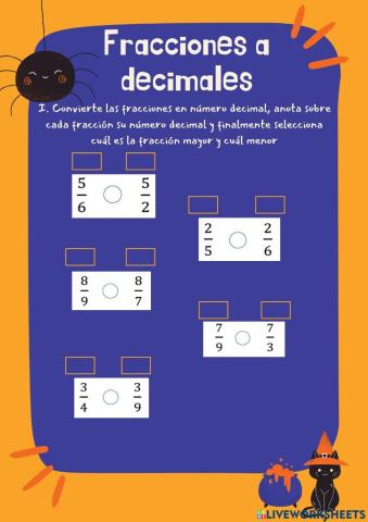 Fracciones a decimales