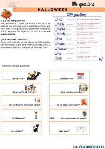 Halloween - Wh-Questions