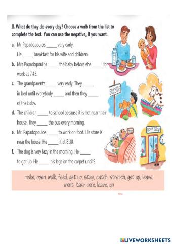 Present Simple-Workbook unit 1 6th grade