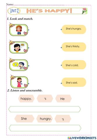 Grade 2. Unit 2: He's happy.