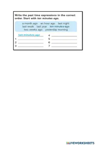 Time expression in past