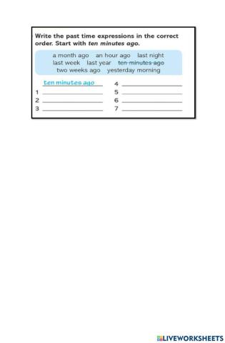 Time expression in past