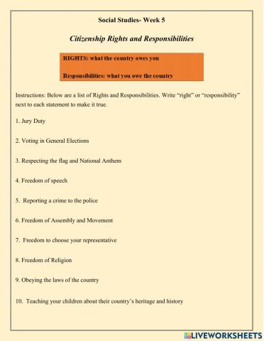 Rights and responsibilities