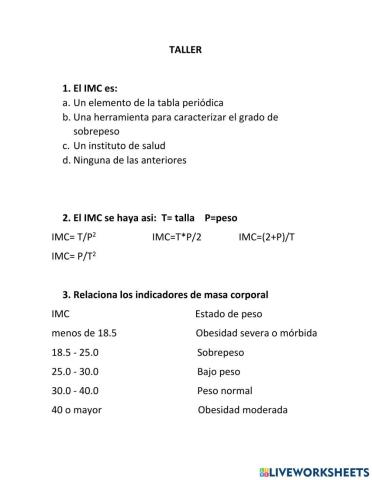 Taller imc habitos saludables 1
