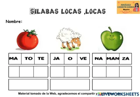 Formar y escribir palabras 2