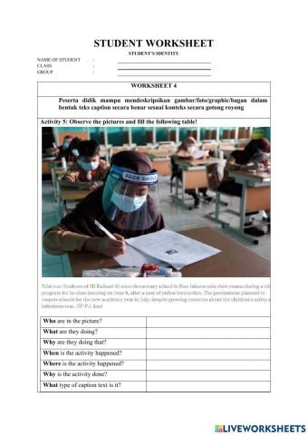 Structure of caption text