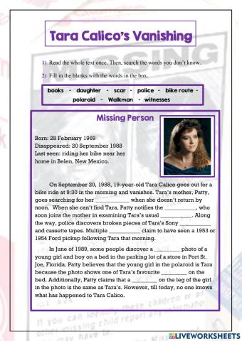 Missing Person - Simple Present